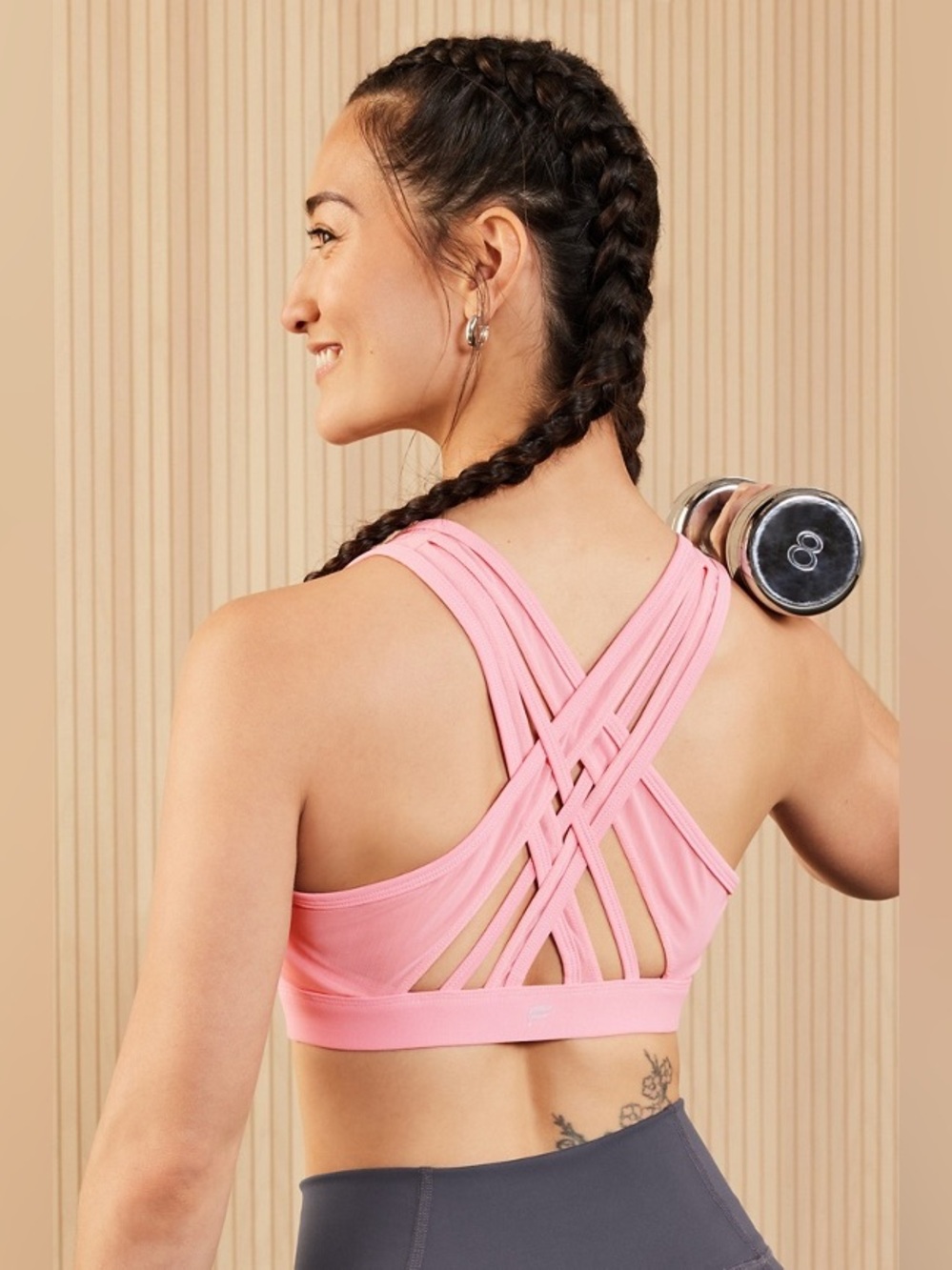 Fabletics Faye High Impact Sports Bra Pink